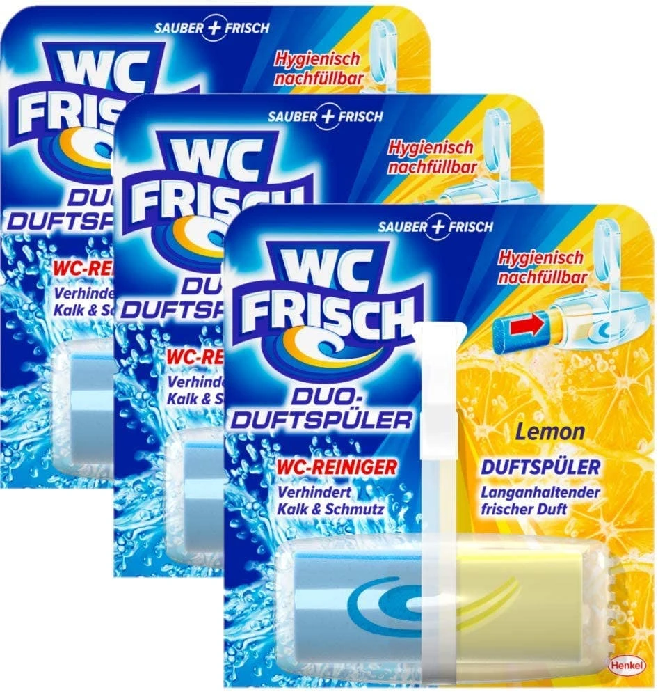 WC Frisch Duo-Duftspüler Lemon 3er Pack WC Reiniger 1x3 Stück WC-Duftstein 1 WC Frisch Duo-Duftspüler Lemon 3er Pack WC Reiniger 1x3 Stück WC-Duftstein