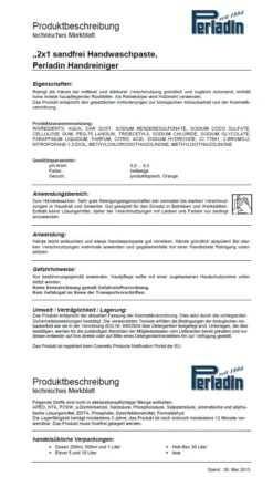 Perladin 2x1 HandreinigungsPaste Dose 500ml Handreinigung Handseife Werkstatt Seife Handwaschpaste Sandfrei -Reinigungsmittel Laden 25c4a19e 6a06 45c8 a172 4b61942f5fb8