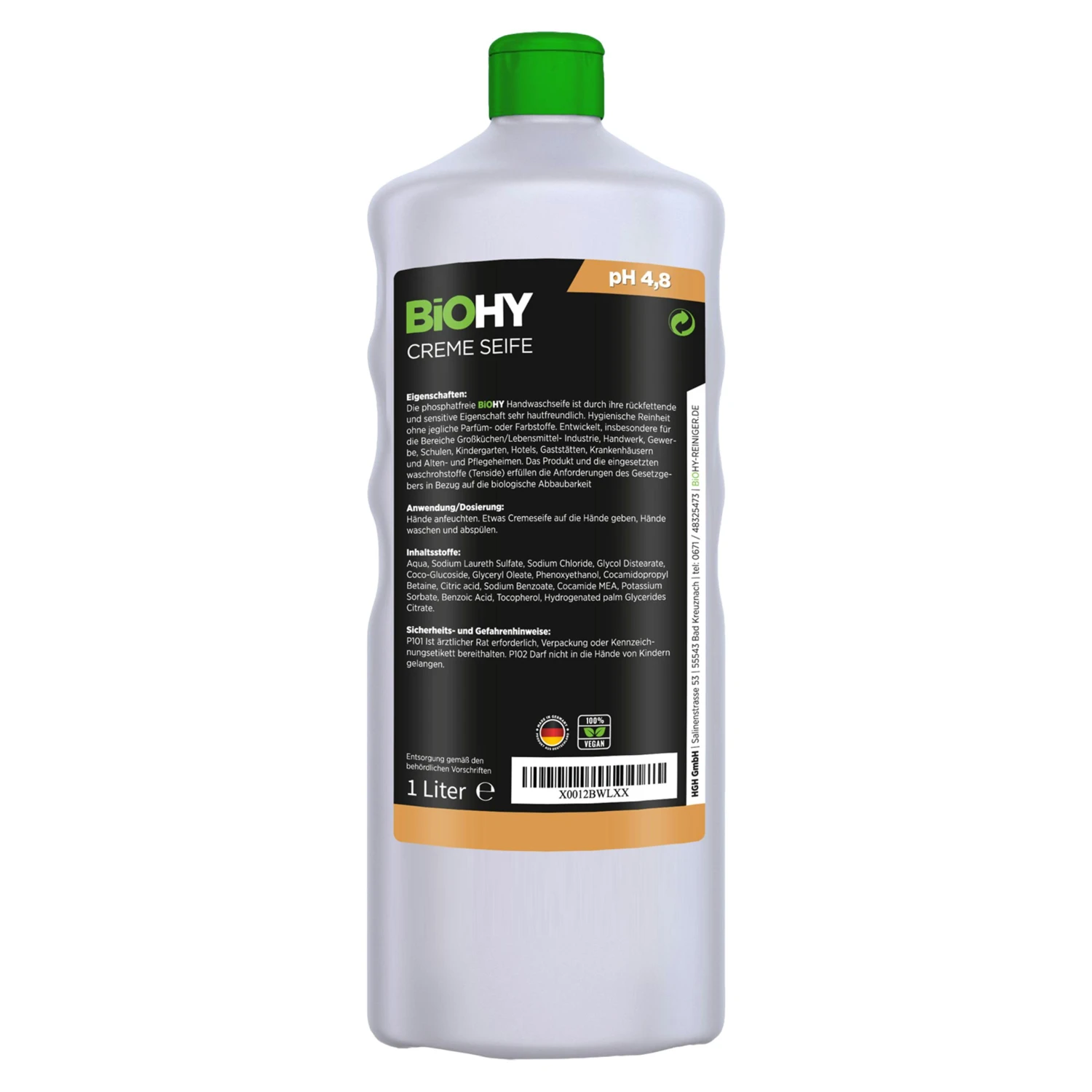 BiOHY Creme Seife (9x1l Flasche) | Hautschonende, Rückfettende Und Geruchsneutrale Handseife PHOSPHATFREI | Ohne Parfüm Und Farbstoffe 6 BiOHY Creme Seife (9x1l Flasche) | Hautschonende, Rückfettende Und Geruchsneutrale Handseife PHOSPHATFREI | Ohne Parfüm Und Farbstoffe – Bild 6