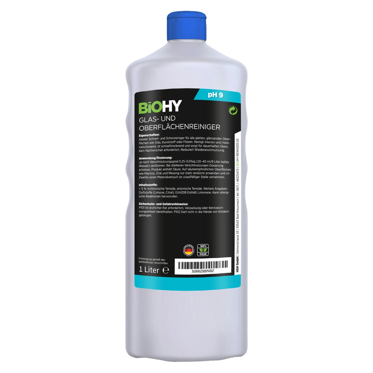 BiOHY Glas- Und Oberflächenreiniger (6x1l Flasche) | Konzentrat | Universalreiniger | Intensiv & Nachhaltig Reinigender Automatenreiniger 6 BiOHY Glas- Und Oberflächenreiniger (6x1l Flasche) | Konzentrat | Universalreiniger | Intensiv & Nachhaltig Reinigender Automatenreiniger – Bild 6