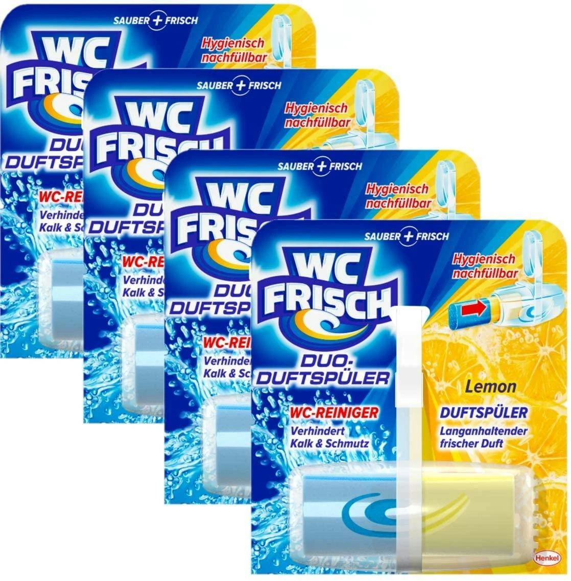 WC Frisch Duo-Duftspüler Lemon 3er Pack WC Reiniger 1x3 Stück WC-Duftstein 3 WC Frisch Duo-Duftspüler Lemon 3er Pack WC Reiniger 1x3 Stück WC-Duftstein – Bild 3