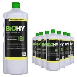 BiOHY Teppichshampoo (9x1l Flasche) | Teppichreiniger Ideal Zur Entfernung Von Hartnäckigen Flecken | SPEZIELL FÜR WASCHSAUGER ENTWICKELT