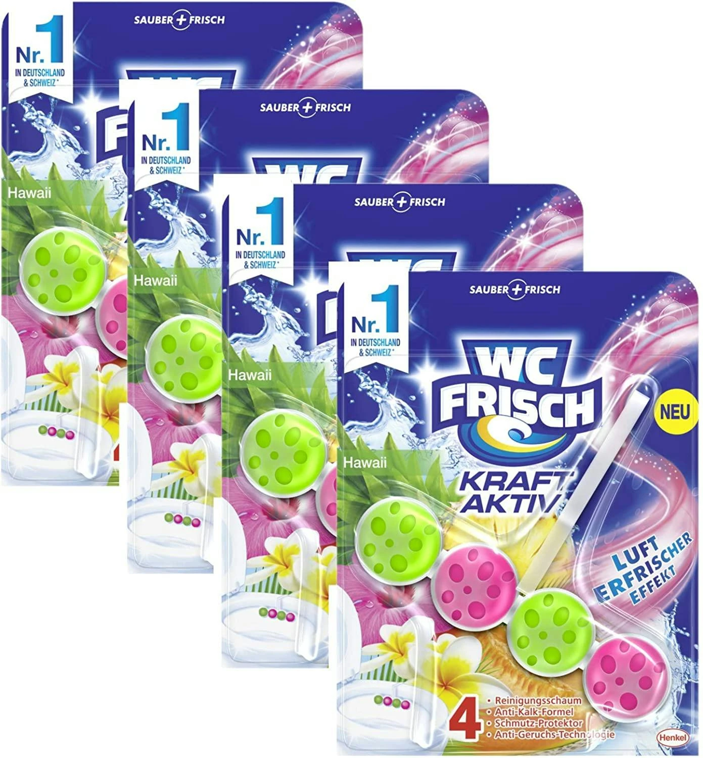 WC Frisch Duftspüler Set 1x 50g Minze & 1x 50g Urlaubsträume Hawaii WC Reiniger 4 WC Frisch Duftspüler Set 1x 50g Minze & 1x 50g Urlaubsträume Hawaii WC Reiniger – Bild 4