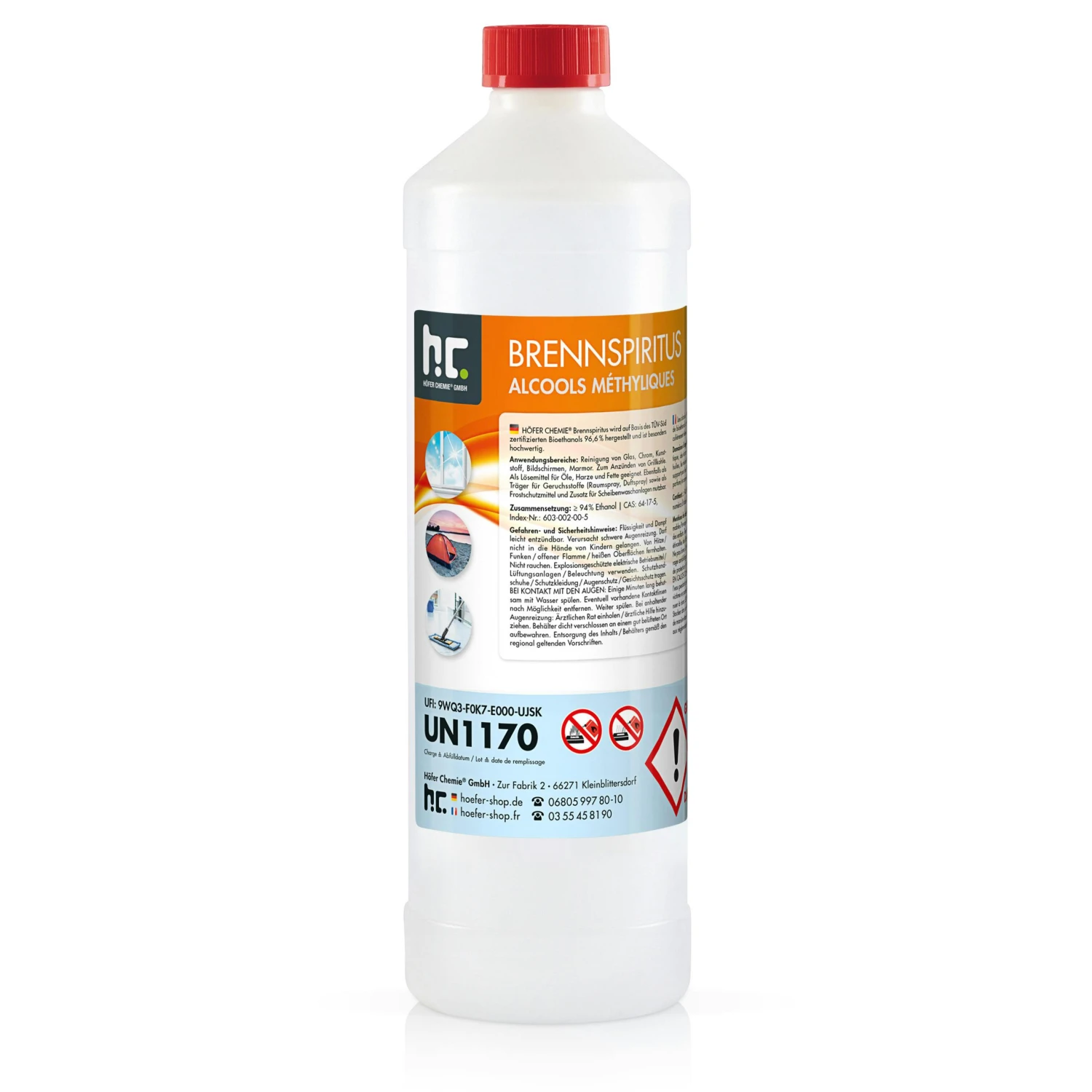 1 X 1 Liter Brennspiritus 94% 1 1 X 1 Liter Brennspiritus 94%