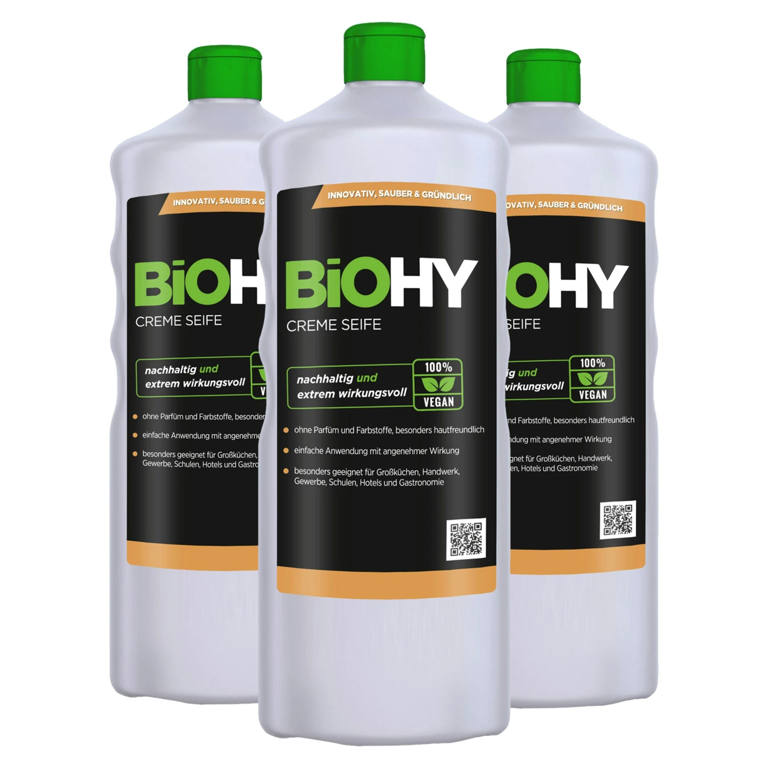 BiOHY Creme Seife (9x1l Flasche) | Hautschonende, Rückfettende Und Geruchsneutrale Handseife PHOSPHATFREI | Ohne Parfüm Und Farbstoffe 2 BiOHY Creme Seife (9x1l Flasche) | Hautschonende, Rückfettende Und Geruchsneutrale Handseife PHOSPHATFREI | Ohne Parfüm Und Farbstoffe – Bild 2