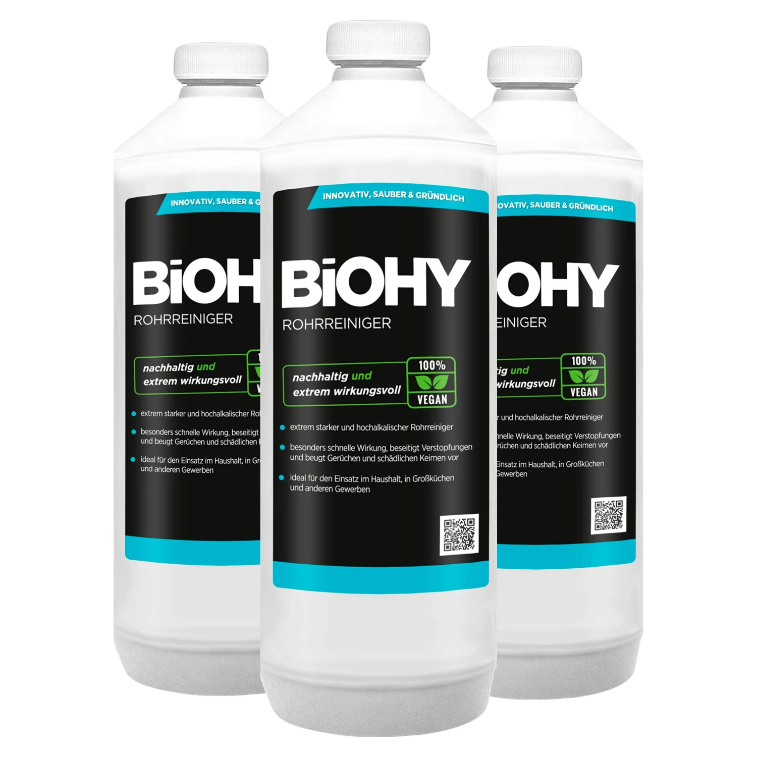 BiOHY Rohrreiniger (9x1l Flasche) | EXTRA STARK | Flüssiger, Hochkonzentrierter Abflussreiniger | Geruchsneutral | Für Alle Verstopfungen 3 BiOHY Rohrreiniger (9x1l Flasche) | EXTRA STARK | Flüssiger, Hochkonzentrierter Abflussreiniger | Geruchsneutral | Für Alle Verstopfungen – Bild 3