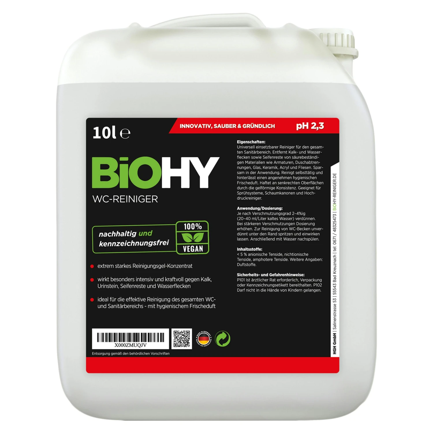 BiOHY WC-Reiniger (24x20l Kanister) | EXTRA STARK | Profi Bio Konzentrat | Dickflüssiges Reinigungs-Gel | Ideal Gegen Urinstein 3 BiOHY WC-Reiniger (24x20l Kanister) | EXTRA STARK | Profi Bio Konzentrat | Dickflüssiges Reinigungs-Gel | Ideal Gegen Urinstein – Bild 3