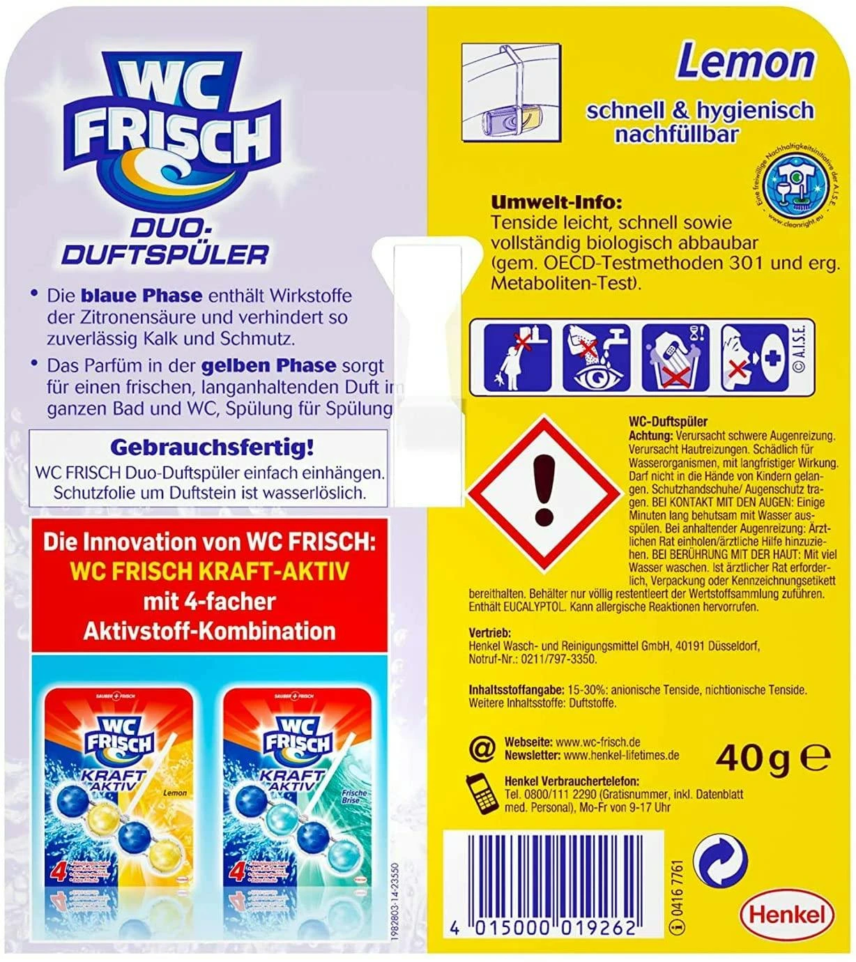 WC Frisch Duo-Duftspüler Lemon 3er Pack WC Reiniger 1x3 Stück WC-Duftstein 6 WC Frisch Duo-Duftspüler Lemon 3er Pack WC Reiniger 1x3 Stück WC-Duftstein – Bild 6